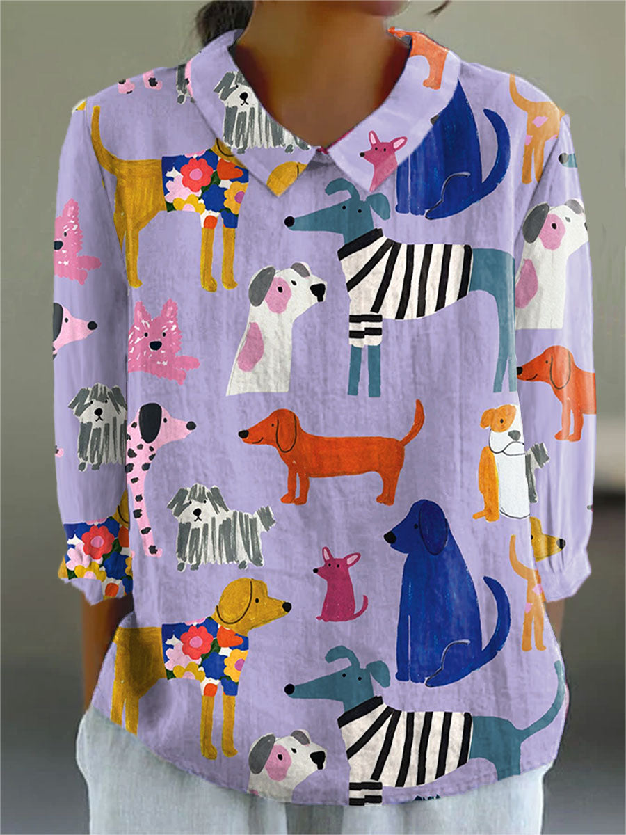 Fabiola | Playful Dogs Blouse