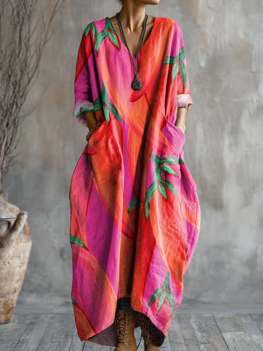 Vilma | Tropical Flame Dress