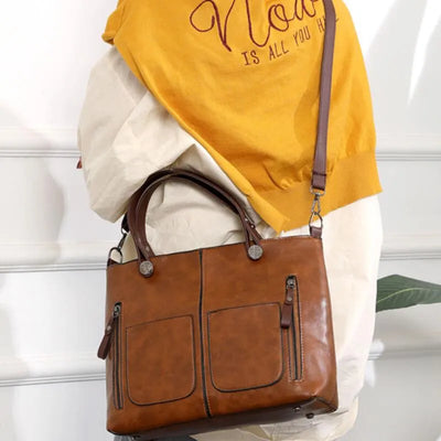 Dagmar | Dual Pocket Leather Tote