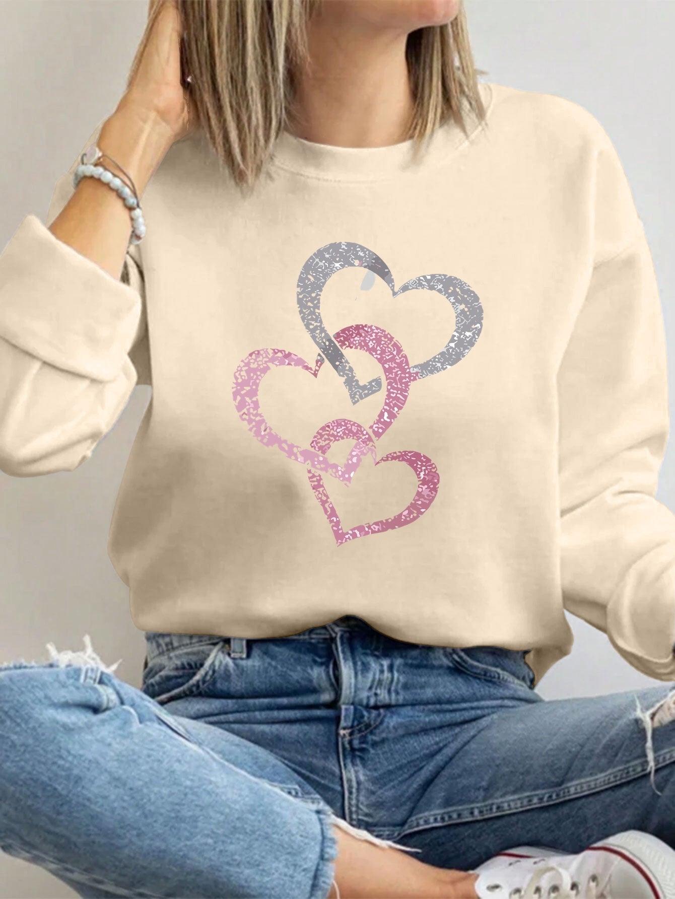 Florence | Heart Print Sweater