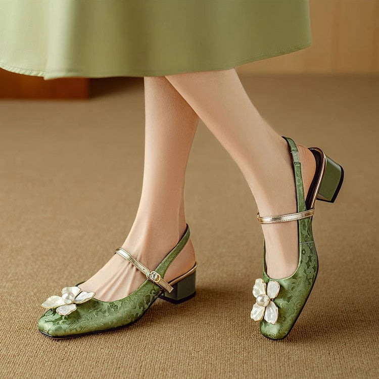 Florina | Pearl Blossom Slingback Heels