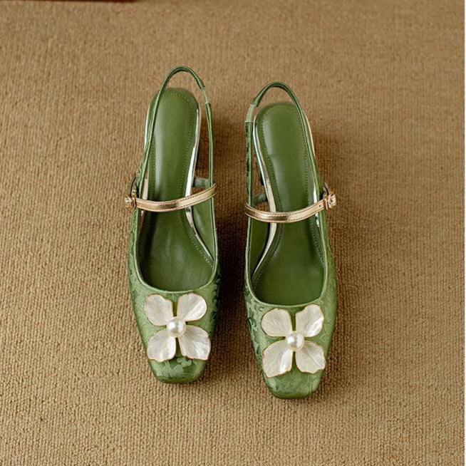 Florina | Pearl Blossom Slingback Heels
