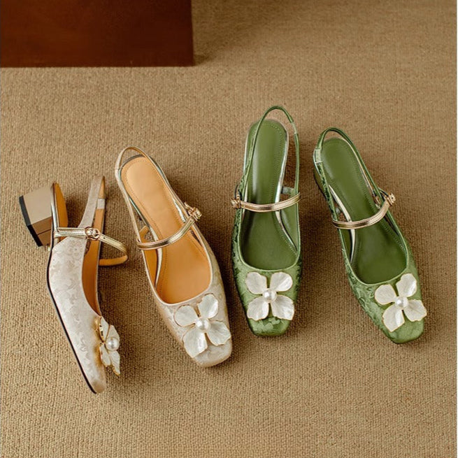 Florina | Pearl Blossom Slingback Heels