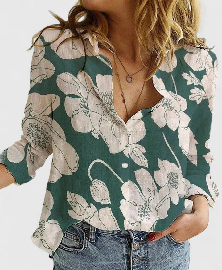 Fiora | Monochrome Floral Blouse