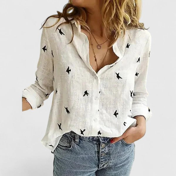 Fiora | Monochrome Floral Blouse