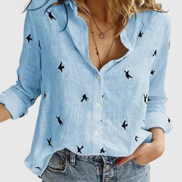 Fiora | Monochrome Floral Blouse