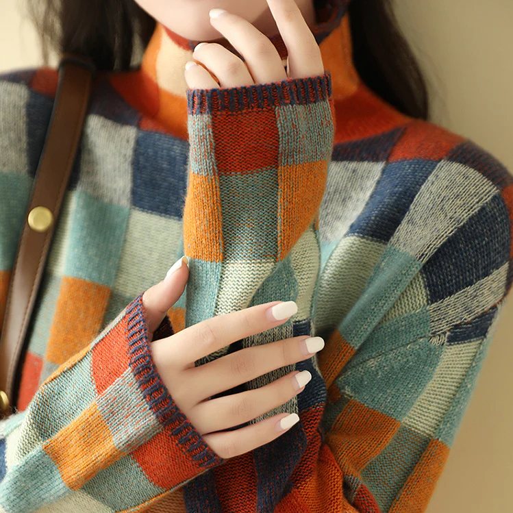 Celestia | Checkered Knit Sweater