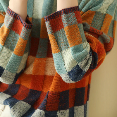 Celestia | Checkered Knit Sweater