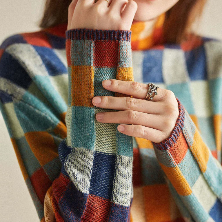 Celestia | Checkered Knit Sweater