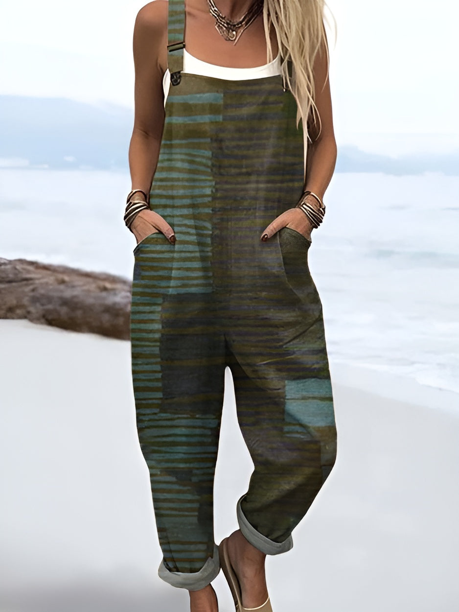 Maya | Striped Abstract Print Jumpsuit
