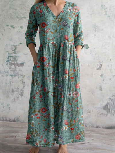 Ella | Modern Swirl Floral Dress