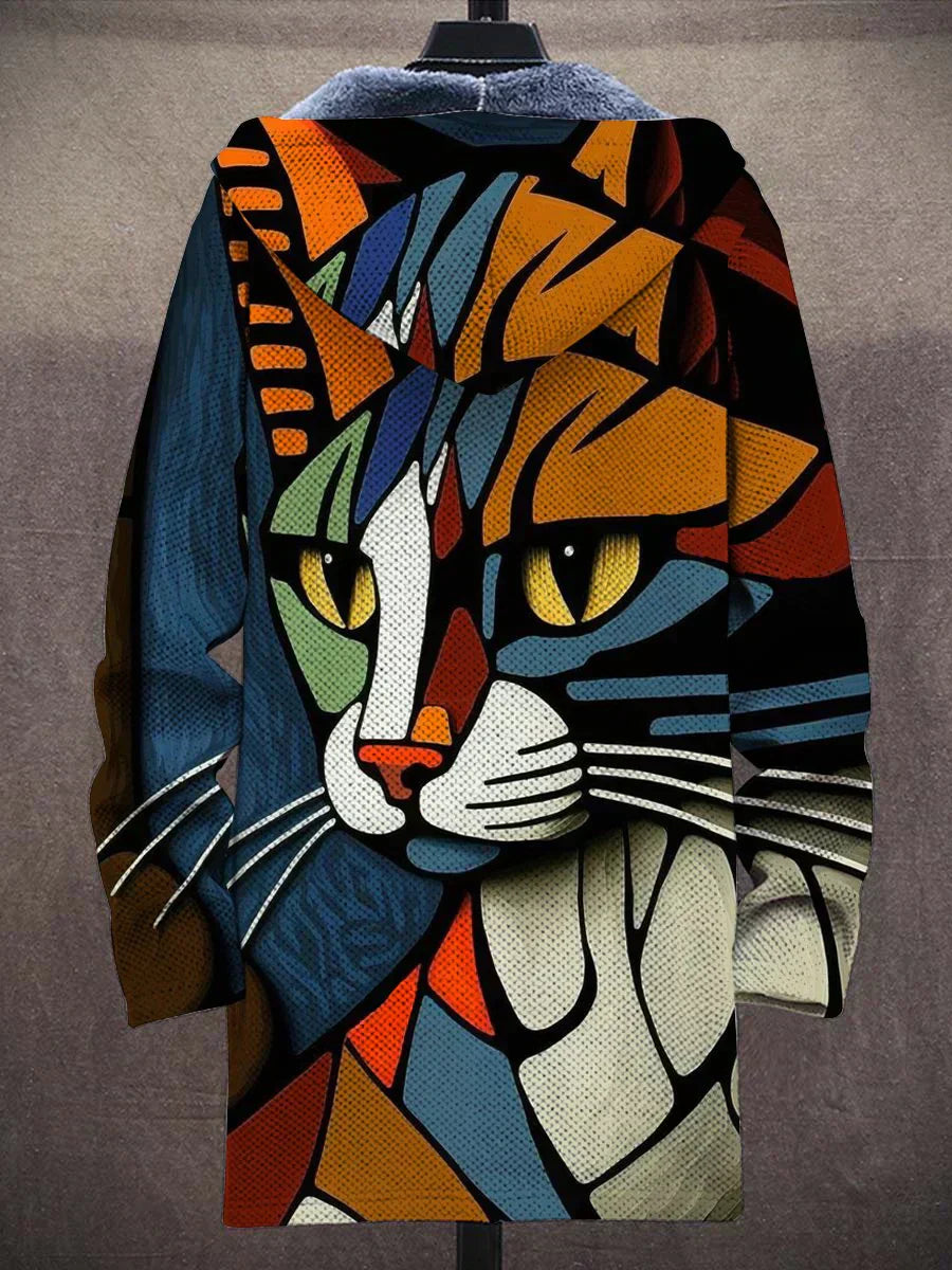 Calla | Abstract Cat Print Hoodie