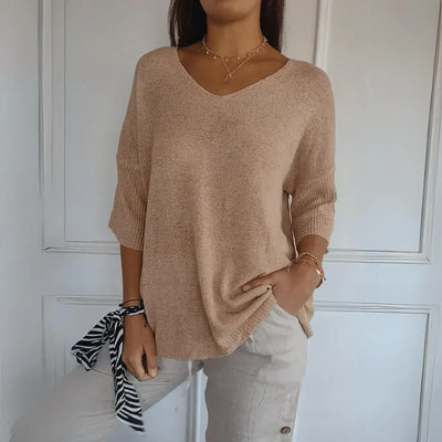 Fleur | Relaxed V-Neck Sweater