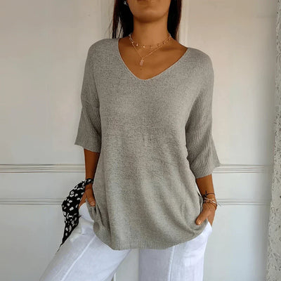 Fleur | Relaxed V-Neck Sweater