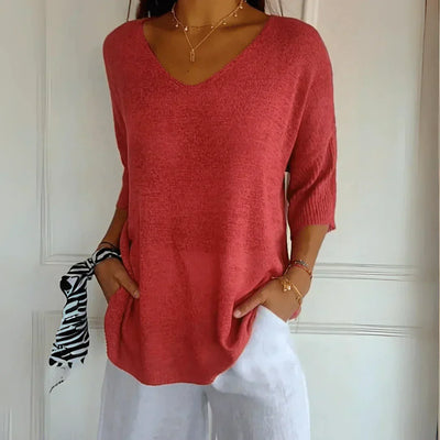 Fleur | Relaxed V-Neck Sweater