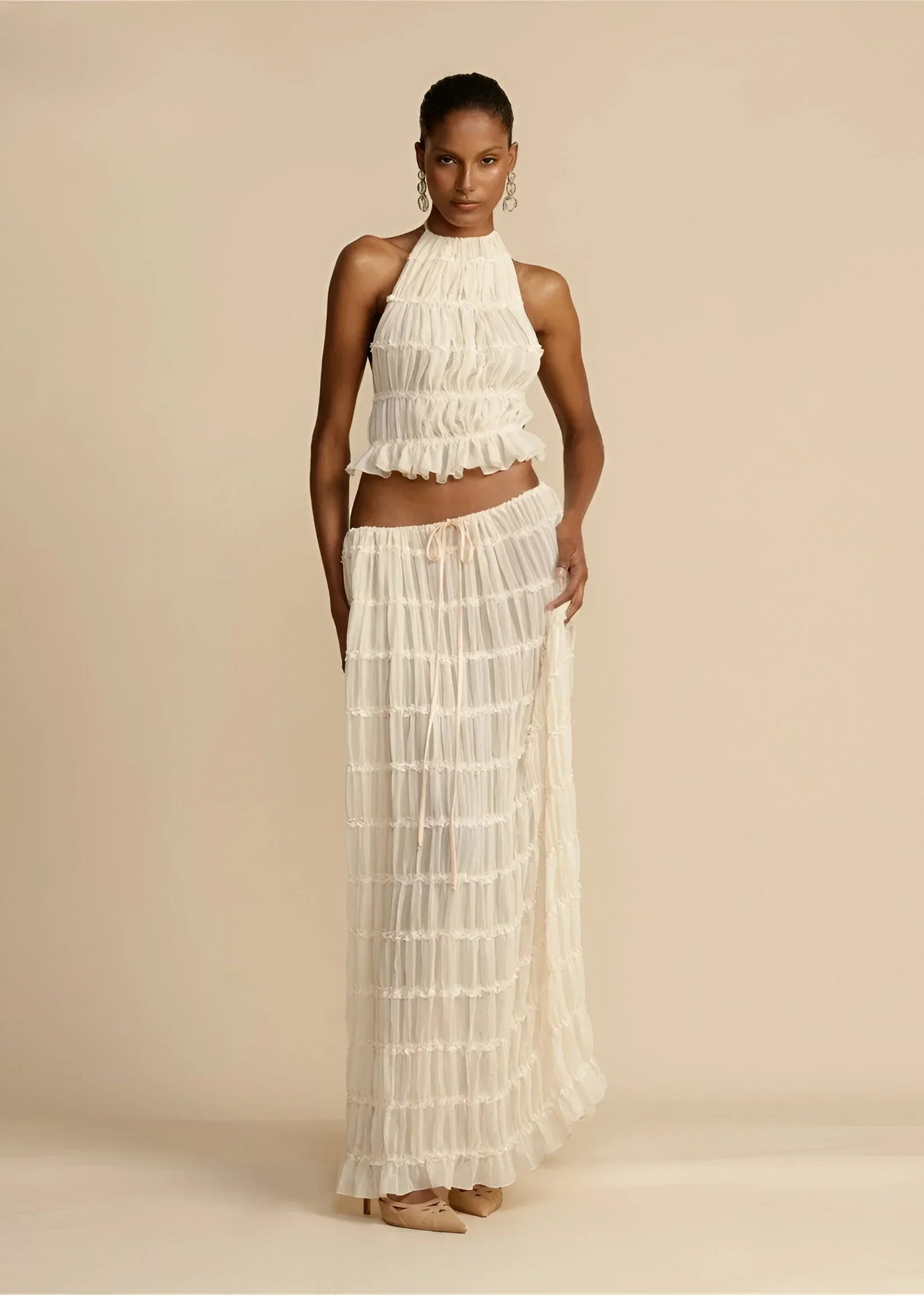 Karina | Sheer Ruffle Two-Piece Set