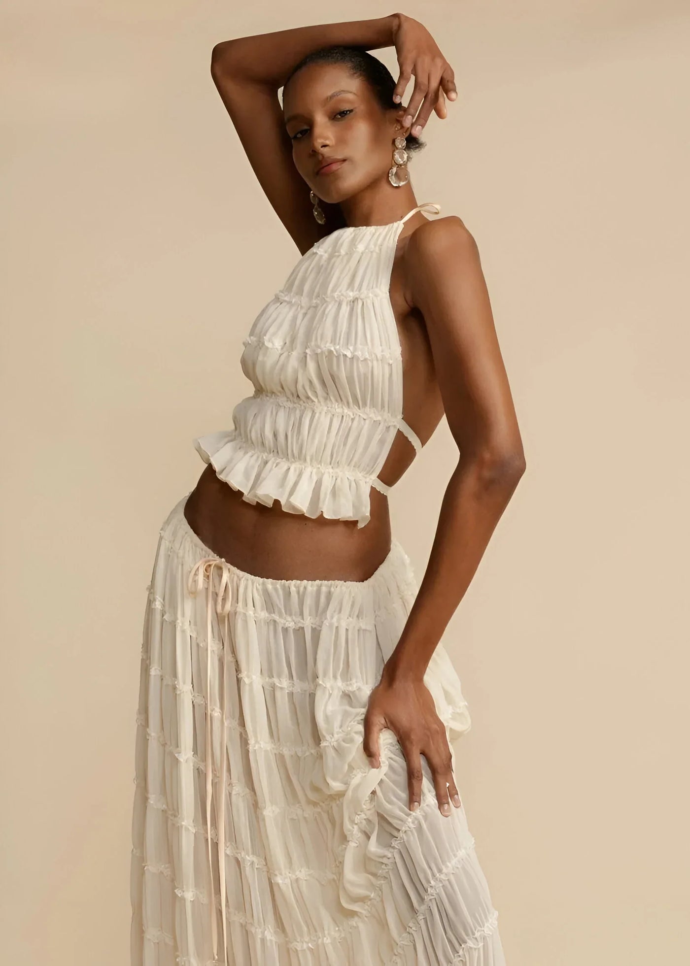 Karina | Sheer Ruffle Two-Piece Set
