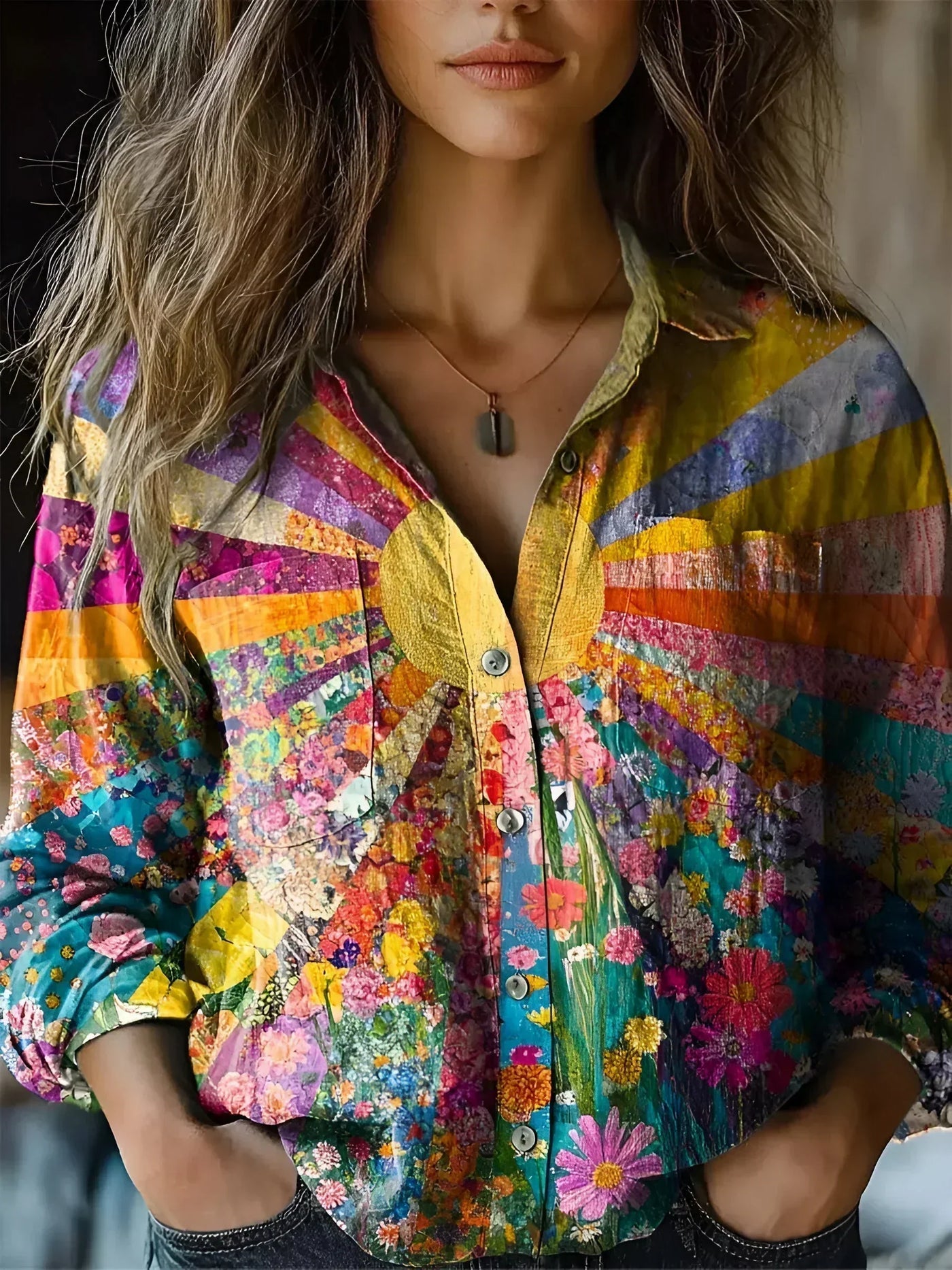 Lykke | Radiant Floral Sunburst Shirt
