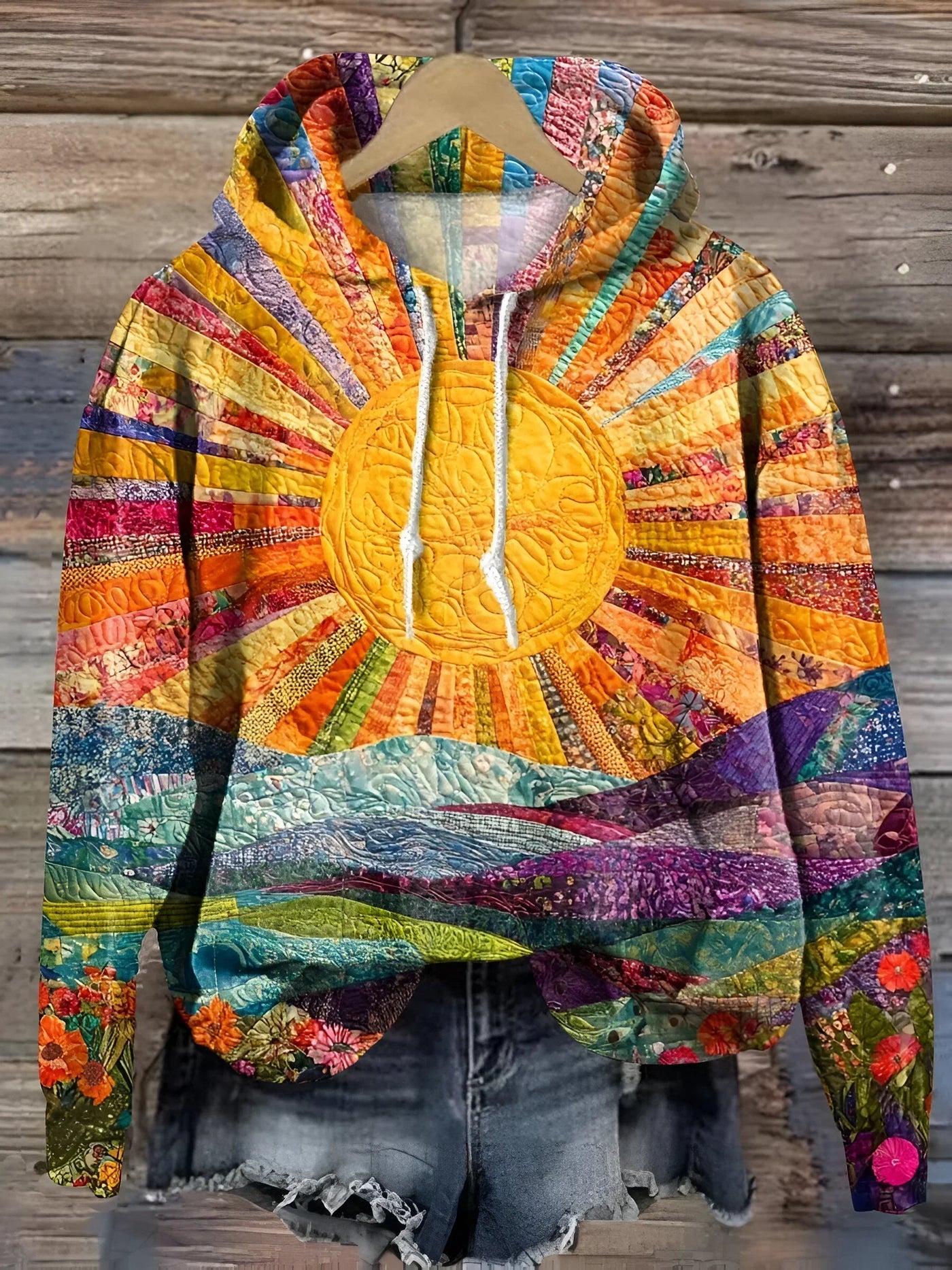 Athena | Sunburst Quilted Hoodie