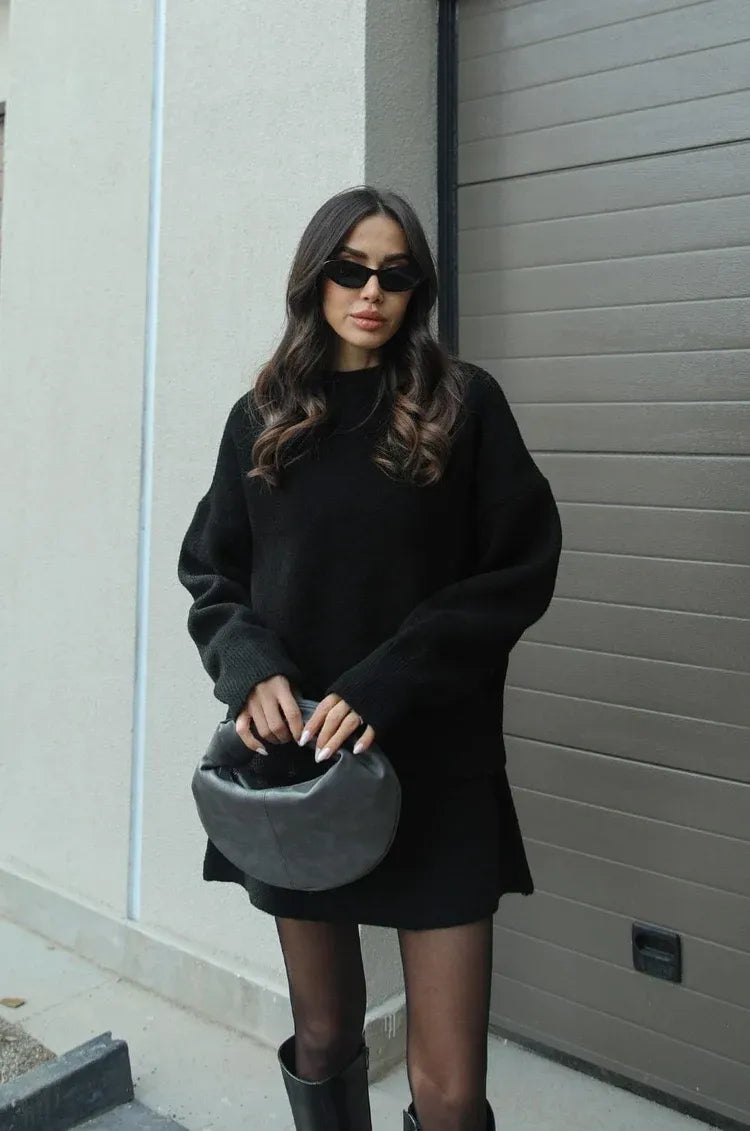 Halle | Knit Sweater & Skirt Set