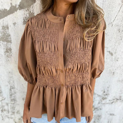 Fabiola | Pleated Red Blouse