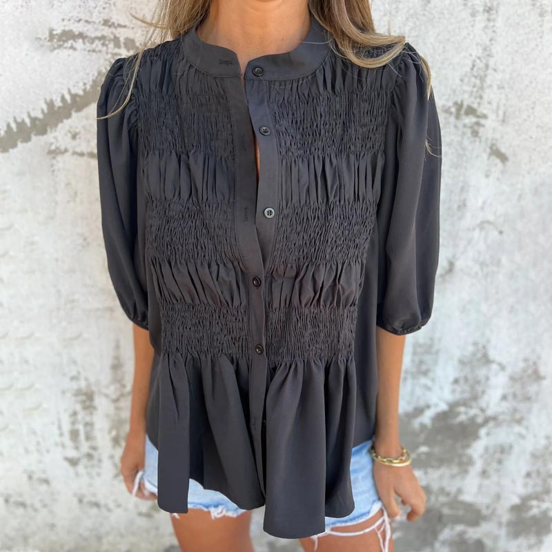 Fabiola | Pleated Red Blouse