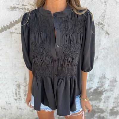 Fabiola | Pleated Red Blouse