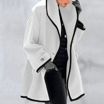 Selene | Contrast Trim Wool Coat